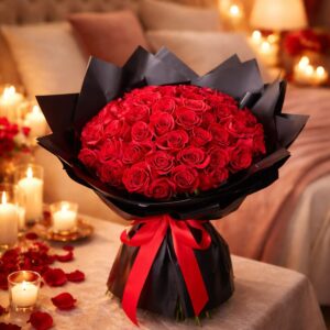 Grand Romance 50 Rose Bouquet باقة "الرومانسية الكبرى" المكونة من 50 وردة