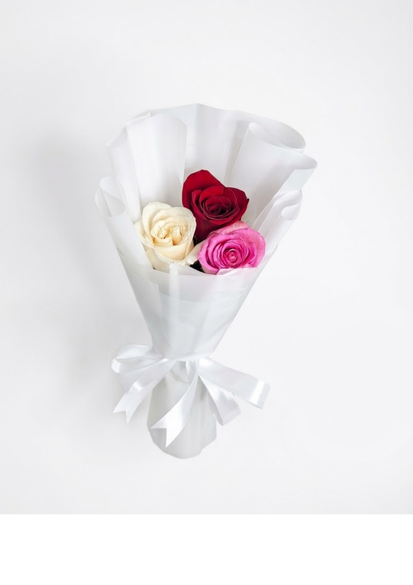 3 Mix Roses Wrapping Teacher's day Special ( باقة 3 وردات مشكلة – خاصة بيوم المعلم)